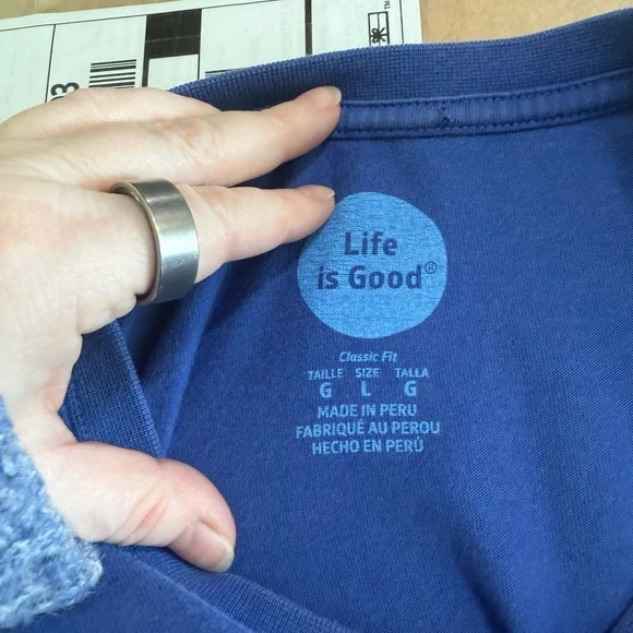Life Is Good Men's Barbecue Tee Blue 100% Cotton - Picture 6 of 6